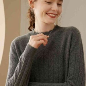 Sweater — Cable Mock Neck — front view
