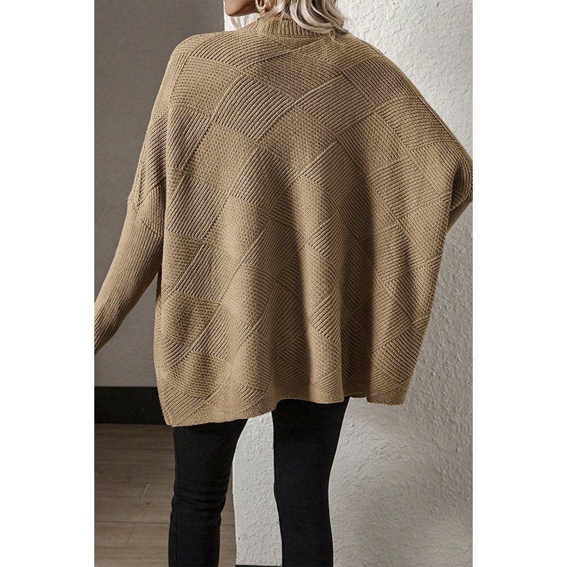 Sweater — Oversized Textured V-Neck — knitwear detail 5